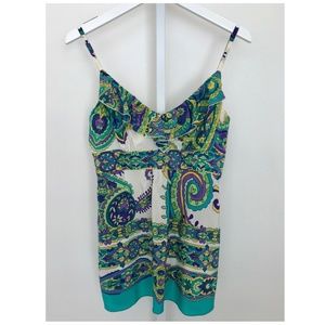 BETH BOWLEY WHITE MULTI FLORAL SILK TOP SIZE US 6